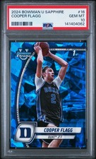 141404062 Cooper Flagg 2024 Bowman University Chrome Sapphire #16 PSA 10