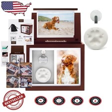 Beautiful Dog Ashes Urn - Personalized Memorial Box, Paw Print Kit, Photo Album
