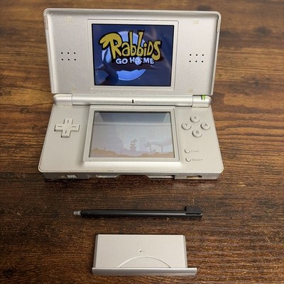 Nintendo DS Lite Console Stylus  Silver color Tested & Working! No Charger