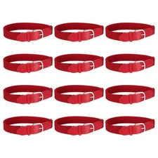 Baseball Belt Softball Belt Fit for Youth- (12 Pack, Red)