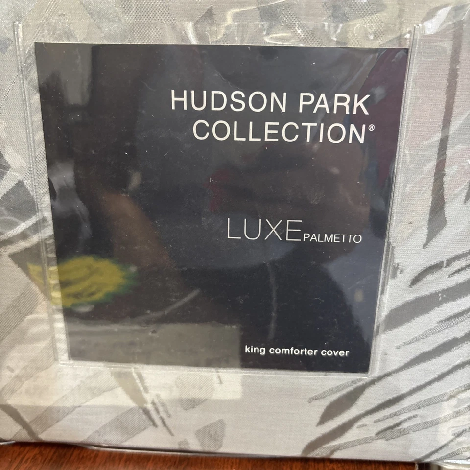 Hudson Park Collection Grey Palmetto Cotton Silk Duvet Cover Size King - Image 3 of 4