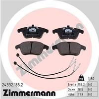 Zimmermann Bremsbelagsatz, Scheibenbremse 24332.185.2 FüR Peugeot CitroËN