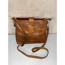 Borsa a tracolla Chiara Ferretti in pelle marrone - piccola - croc goffrata italiana Luxe