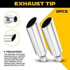Silver Stainless Steel Exhaust Tip Angle Cut 2.5 Inlet - 4 Outlet - 18 Long Silver Stainless Steel Exhaust Tip Angle Cut 2.5 Inlet - 4 Outlet - 18 Long