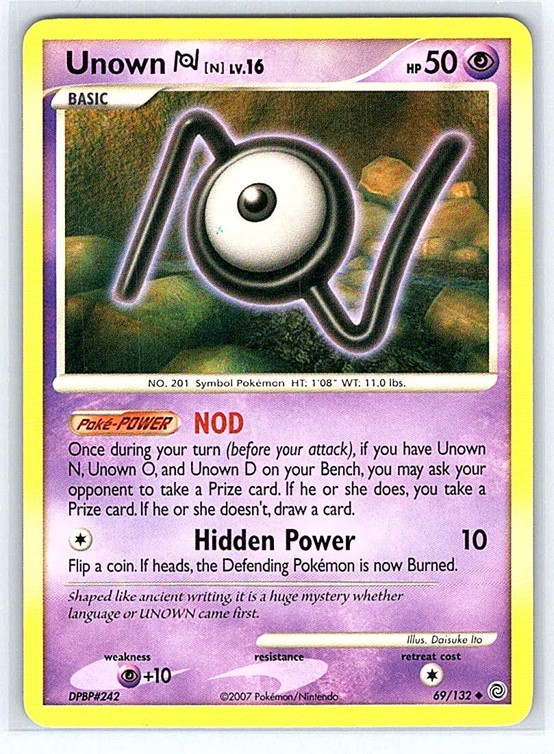 Unown N 69/132 Secret Wonders MP Pokemon Card