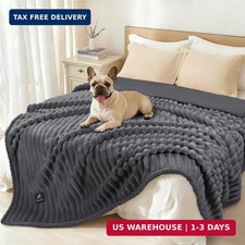Luciphia Waterproof Dog Blanket for Large Dogs Ultra-Soft Calming Cut Pile Flann