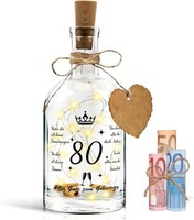 Led Flaschenlicht Mit Spruch 80. Geburtstag Korken Geschenk FüR Mann Frau