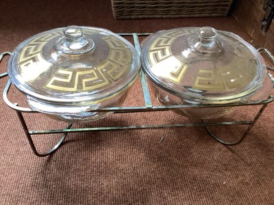 Wunderschönes VIntage Doppel-Rechaud aus den 50er, Fire-King USA