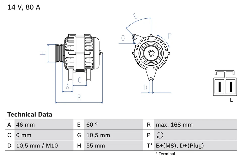 ALTERNATOR 0 986 084 210 FOR NISSAN CG10DE 1.0L CR12DE/CG12DE 1.2L CR14DE 1.4L - Image 2 of 4