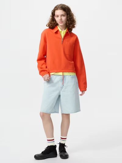 Uniqlo JW Anderson Sweat Half-Zip Shirt XS-XXL Women 4 Colors