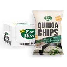 Eat Real, Quinoa Chips, Sour Cream & Chive, 10 x 90g, Gluten-Free Crisps Multipa