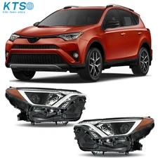For Toyota RAV4 2016 2017 2018 Chrome Headlights Amber Corner Lamp Left+Right