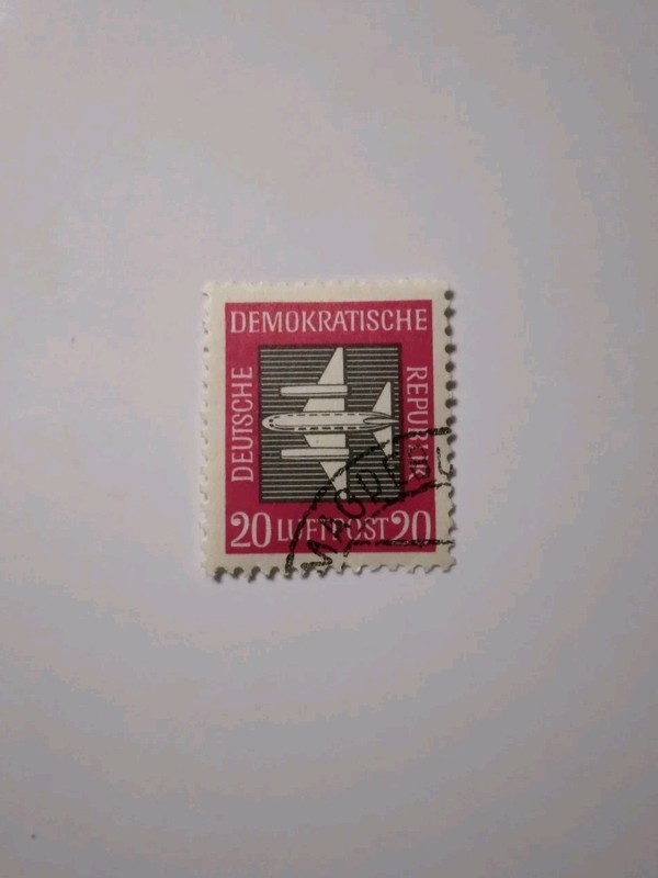 RARE ANTIQUE GERMANY/GERMAN LUFTPOST AIRMAIL POSTAGE STAMP 20 RED