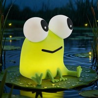 Nachtlicht Frosch Silikon Touch 7 Farben Dimmbar USB Aufladbar Nachttischlampe