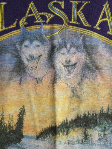 Vintage 1990s ALASKA'S IDITAROD 1994 Purple T-shirt 16.5x24 Youth Large 14-16 - Picture 3 of 6