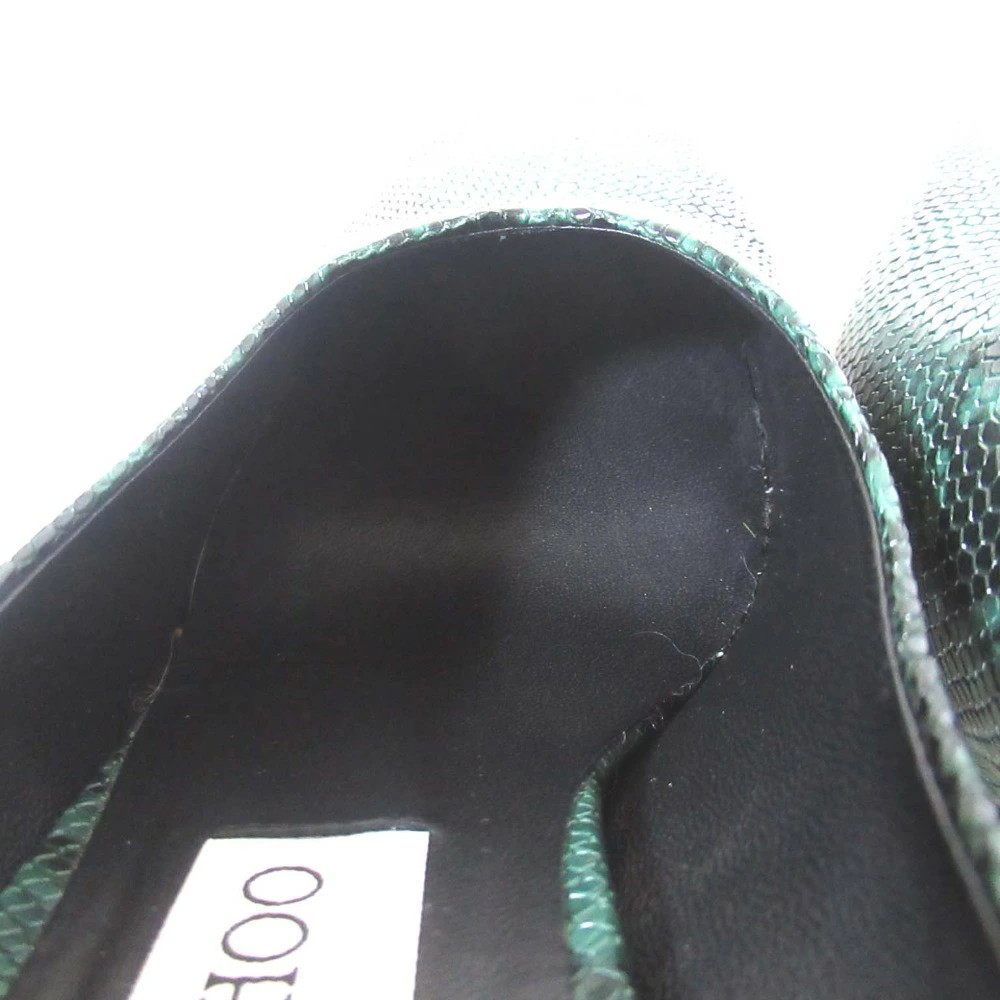 Jimmy Choo Python Embossed Square Toe Pumps Green… - image 6
