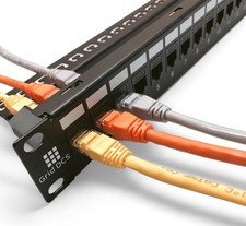 24 Port Patch Panel 1U UTP with Inline Keystone CAT6 Coupler Populated 