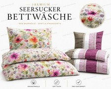 Baumwolle Bettwäsche Seersucker 135x200 + 40...