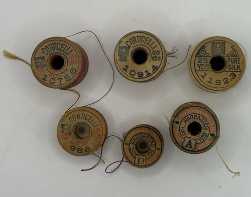 Corticelli Vintage Silk Thread Wood Spools