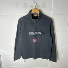 Napapijri Pullover Herren Medium Schwarz Quarter Zip Outdoorpullover Wandern Napa*