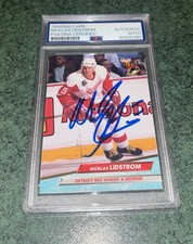 NHL Signed 1992 Fleer #52 Nicklas Lidstrom Auto Psa/DNA Red Wings Hockey