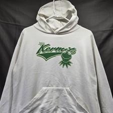 Vintage ACME Shirt N.Y.C Kermit The Frog Made In USA White Hoodie Jacket Medium