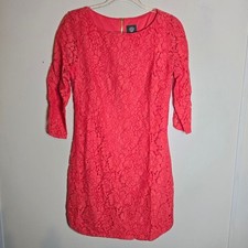 Vince Camuto Red Floral Lace Dress Size 6