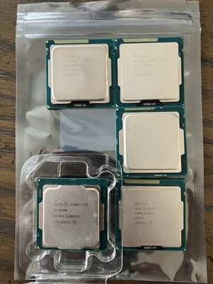 Lot of 5 Intel CPUs i3-8100 i5-4460S 2x i3-3220 + Pentium 3GHz Mixed Bundle