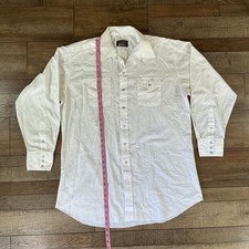 VTG Panhandle Slim White Pearl Snap Western Shirt Mens 18-36 USA Cowboy 511216
