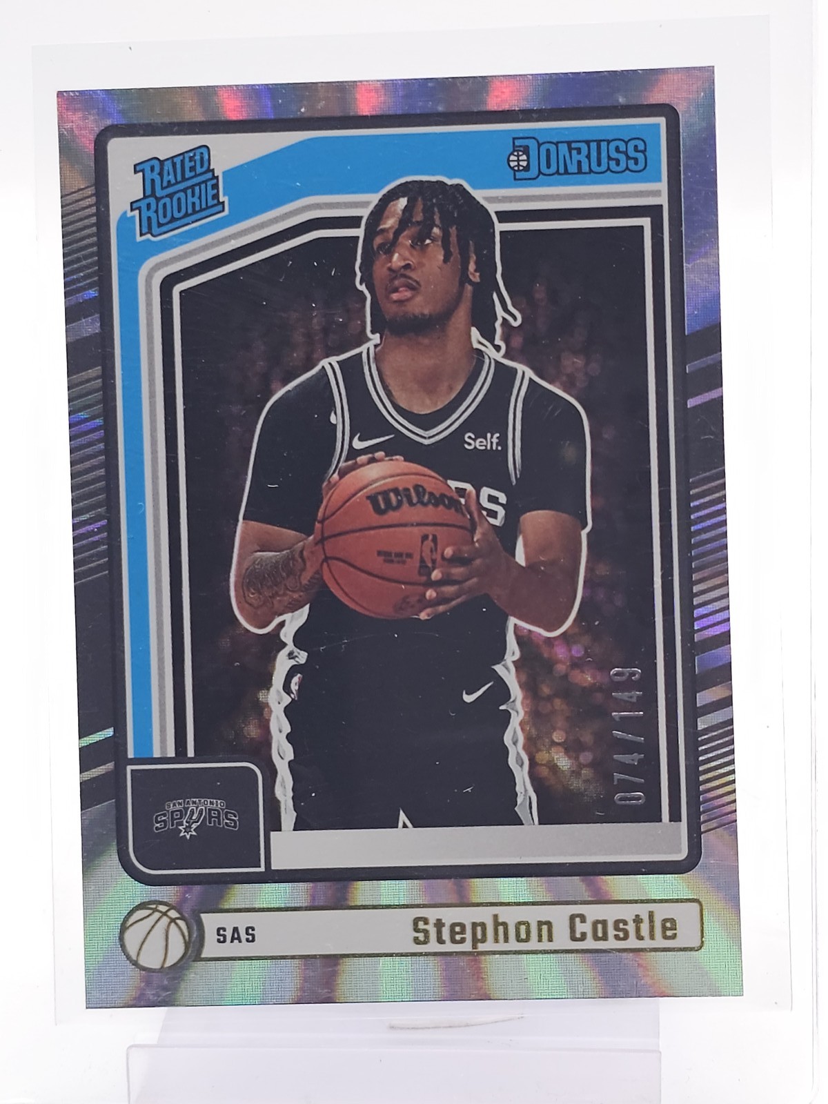 STEPHON CASTLE 2024-25 DONRUSS RATED ROOKIE RC HOLO LASER /149 #244 SPURS Q6739