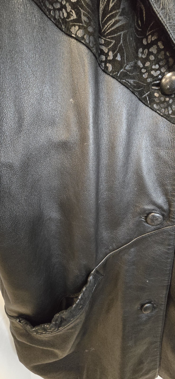 Fitz-Wright Leather Jacket Size Large Button-up F… - image 6