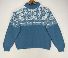 Vintage 50s 60s Jersild Fair Isle Sweater Nordic Knit Pullover Womens Medium