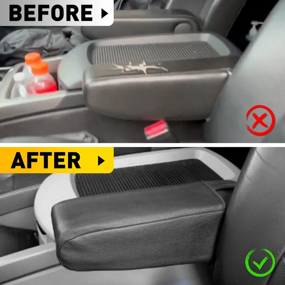 2-10x Fit 04-2015 Nissan Armada Asiento Apoyabrazos Cuero PU Cubierta de Repuesto Negro Foto 2 de 4