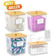 Laundry Pods Storage Container, Clear Laundry Room Organization and Storage ,...