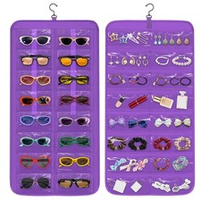360  Rotating Sunglasses Organizer 32 Pockets Double Sided Hanging Holder Home