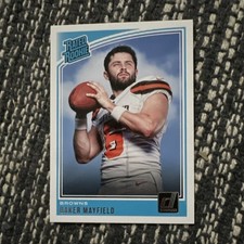 Panini 2018 Donruss Rated Rookie Baker Mayfield #303 Browns Football Card. rookie card picture