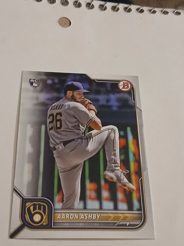 2022 BOWMAN  AARON  ASHBY ROOKIE CARD