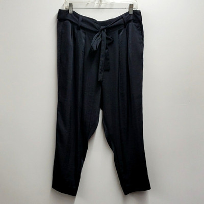BCBGeneration Pleated Front Tapered Lightweight Black Pants Women's Size 12
