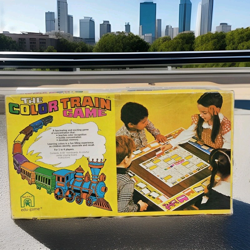 The Color Train Game Matching Memory Kids Love Trains 1973 Vintage Edu-Game