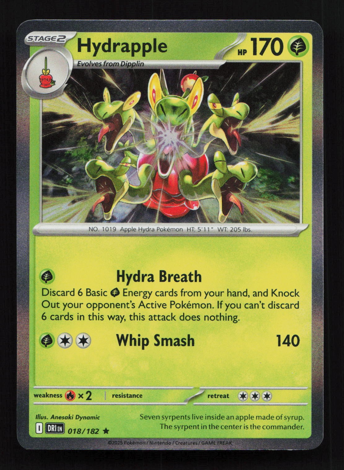 Hydrapple 018/182 Rare Destined Rivals Pokemon Holo NM