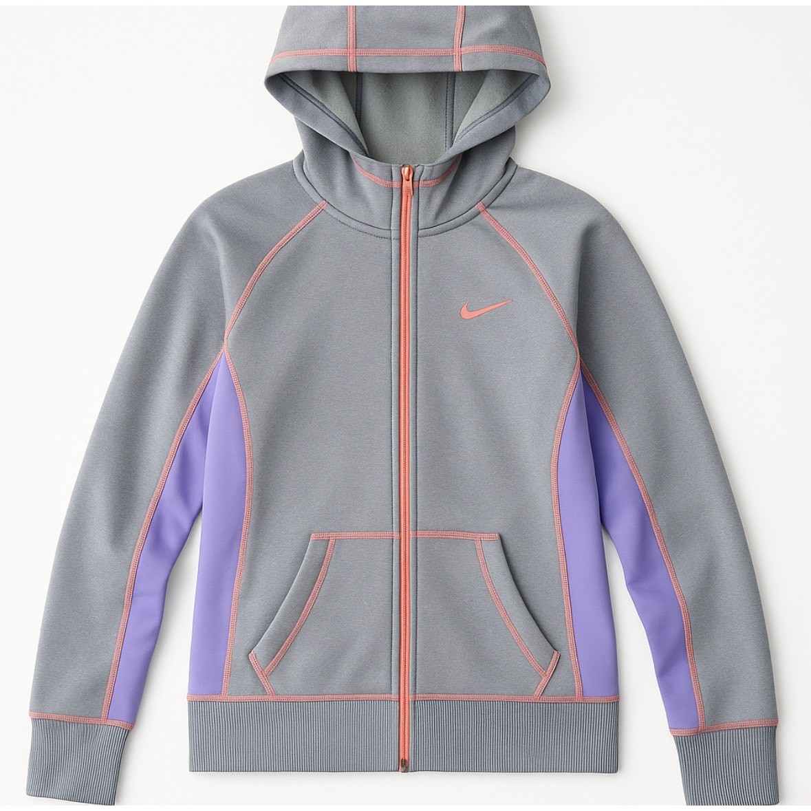 SACAI X NIKE Nike Therma Fit Felpa con Cappuccio Donna Grande Rosa Viola Full Zip Felpa con Cappuccio Giacca in Pile