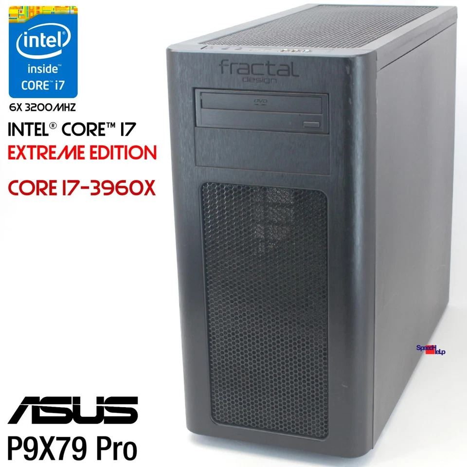 ASUS P9X79-PRO INTEL CORE i7 3960X COMPUTER PC 256GB SSD ATI HD5670 WIN 10/11
