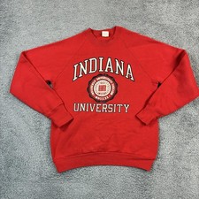 Vintage Indiana Hoosiers Sweatshirt Mens Medium Red NCAA Fruit Of The Loom 90s