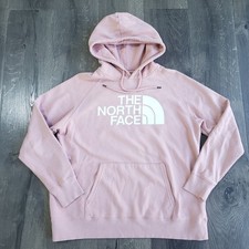 The North Face Women s Large Pullover Hoodie Pink Logo Sweatshirt Casual