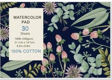 30 Sheets Watercolor Paper Pad, A5 8.3 X 5.8 Hot Press Watercolor Paper,140 Lb