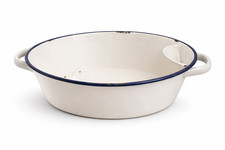 Antike Emaille Waschschüssel oval mit Seifenablage Schüssel Deutschland vor 1945