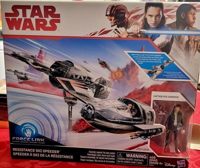 Force Link Star Wars The Last Jedi Resistance Ski Speeder & Poe Dameron Figure