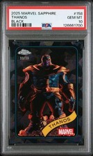 2025 Topps Chrome Sapphire Marvel Thanos Black /10 #158 PSA 10