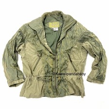 90s Vintage Nylon Windbreaker Gold/ Olive Green East West Jacket Women  s medium