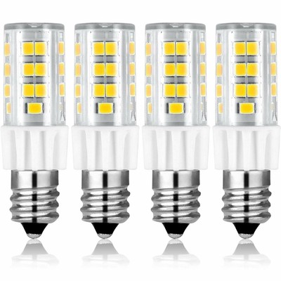 Luxrite Dimmable E12 LED Bulbs T4/T3 40W Equivalent 5000K 500lm ETL (4-Pack)